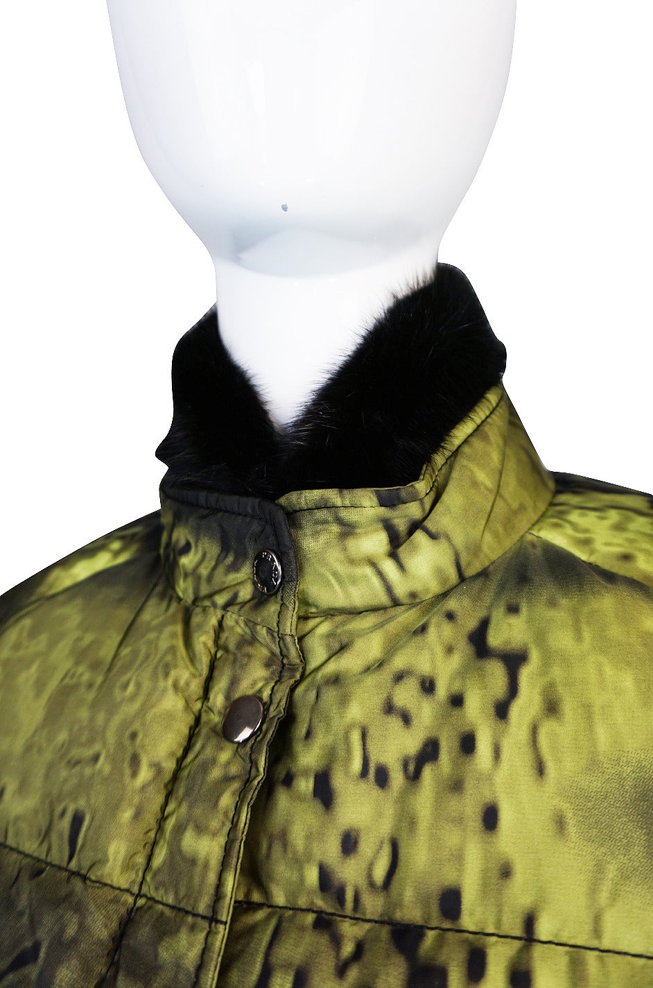 Fall 2004 Runway Prada Mink Trim Puffer Jacket For Sale 3