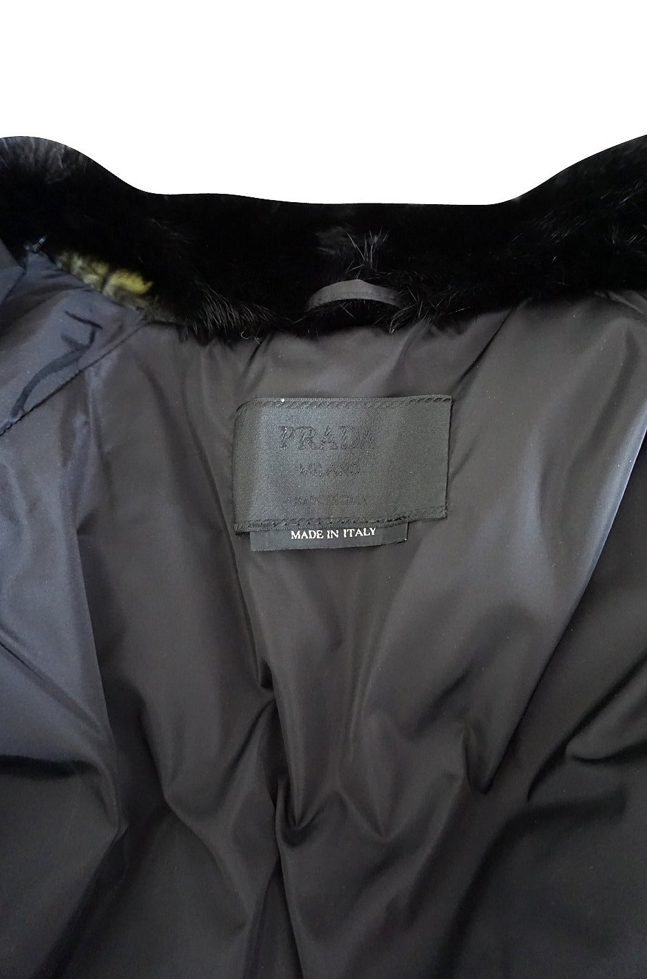 Fall 2004 Runway Prada Mink Trim Puffer Jacket For Sale 1
