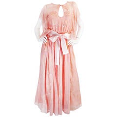 Vintage 1972-73 Zandra Rhodes Seashell Silk Chiffon Dress