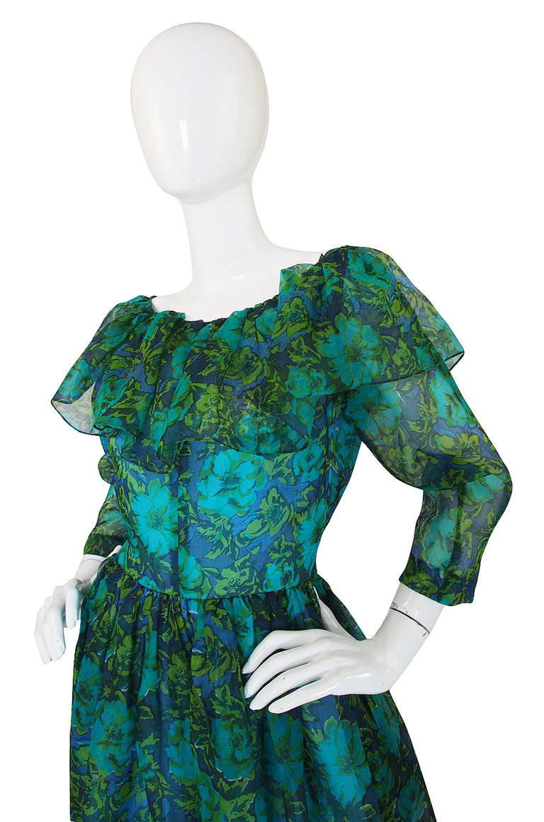 Women's 1960s Bonnie Cashin for Dorian Silk Chiffon Gown