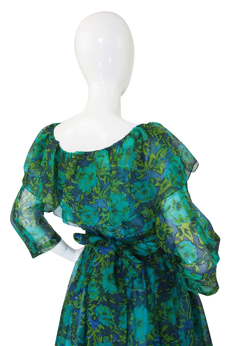 1960s Bonnie Cashin for Dorian Silk Chiffon Gown 1