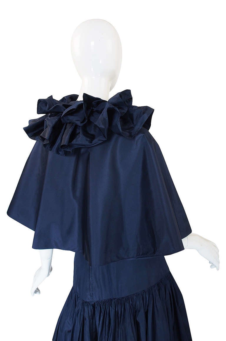 1980s Silk Chanel Cape and Ballgown Skirt For Sale 2