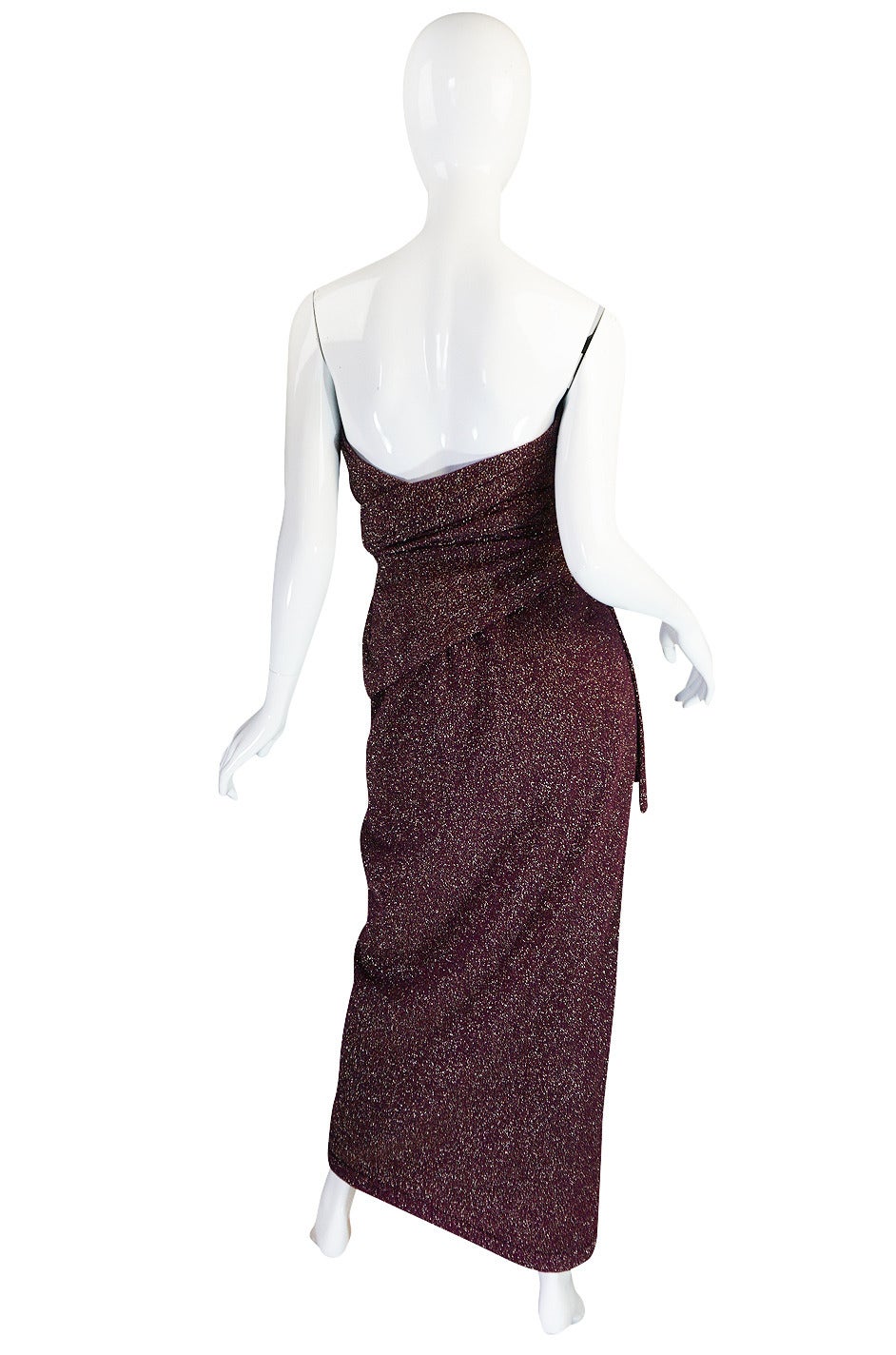 1970s Wine Knit Lanvin Skirt and Multi Tie Wrap Top In Excellent Condition In Rockwood, ON