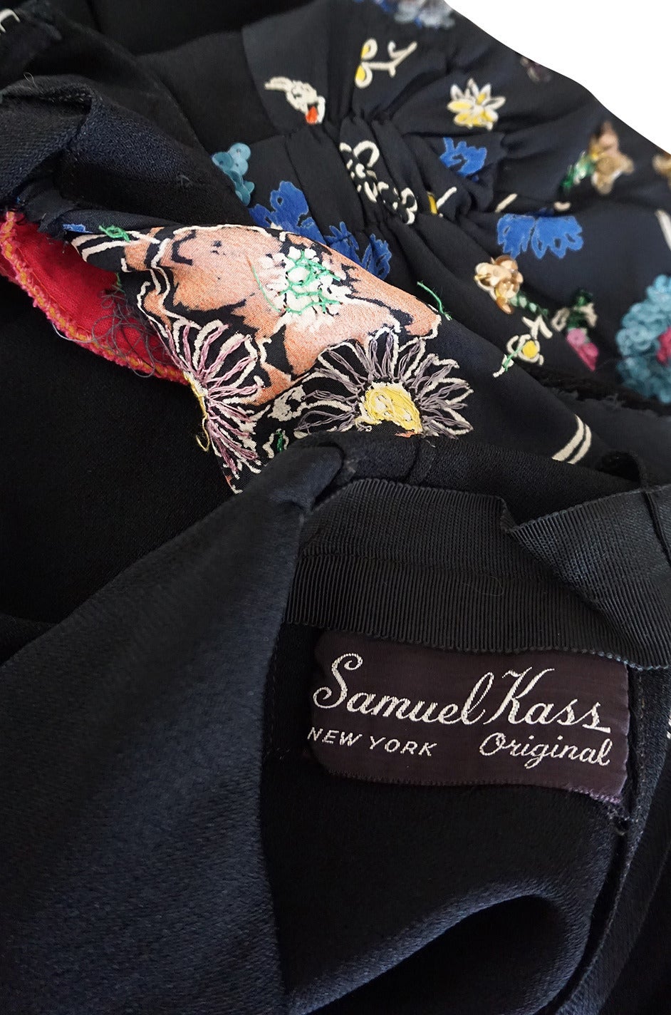 Exceptional 1930s Samuel Kass Sequin Silk Dress 5