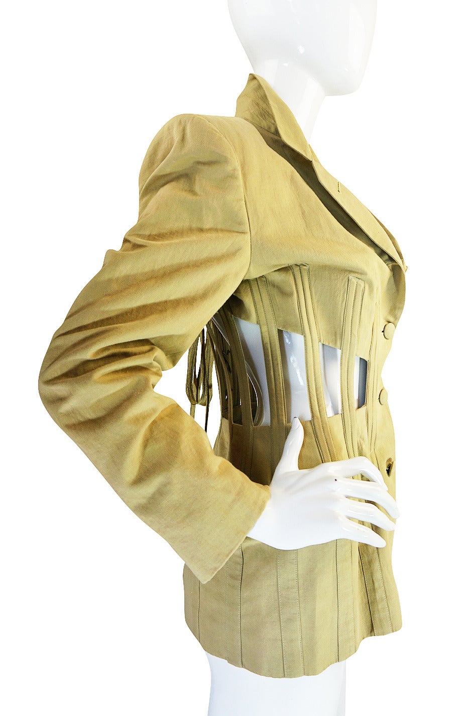 1990s Jean Paul Gaultier Cut Out Corset or Cage Jacket 3