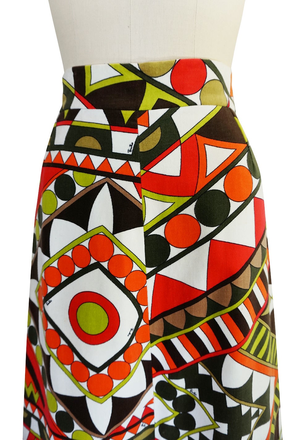 Women's Beautiful 1960s Velvet Emilio Pucci Maxi Skirt