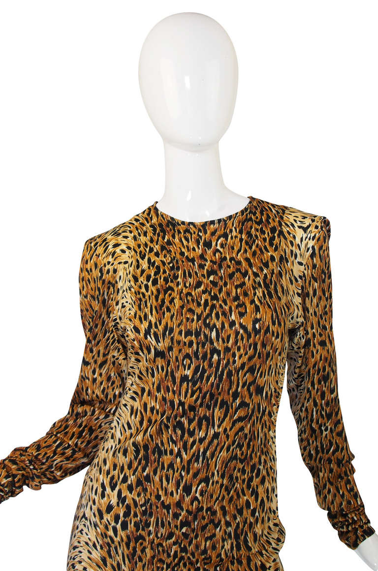 1980s OMO Norma Kamali Leopard Tunic & Leggings For Sale 3