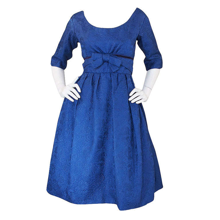 1950s Christian Dior London Silk Brocade Dress
