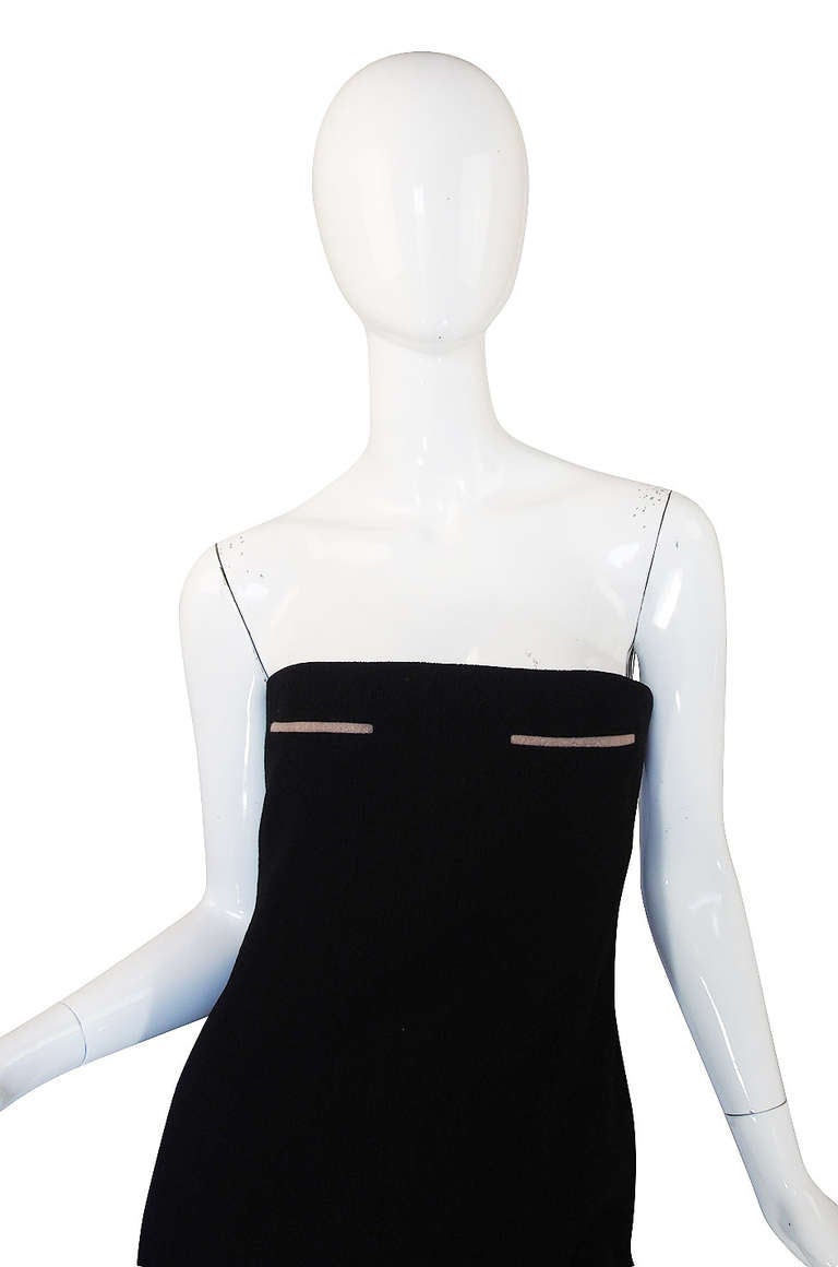1980s Geoffrey Beene Graphic Strapless Dress In Excellent Condition For Sale In Rockwood, ON