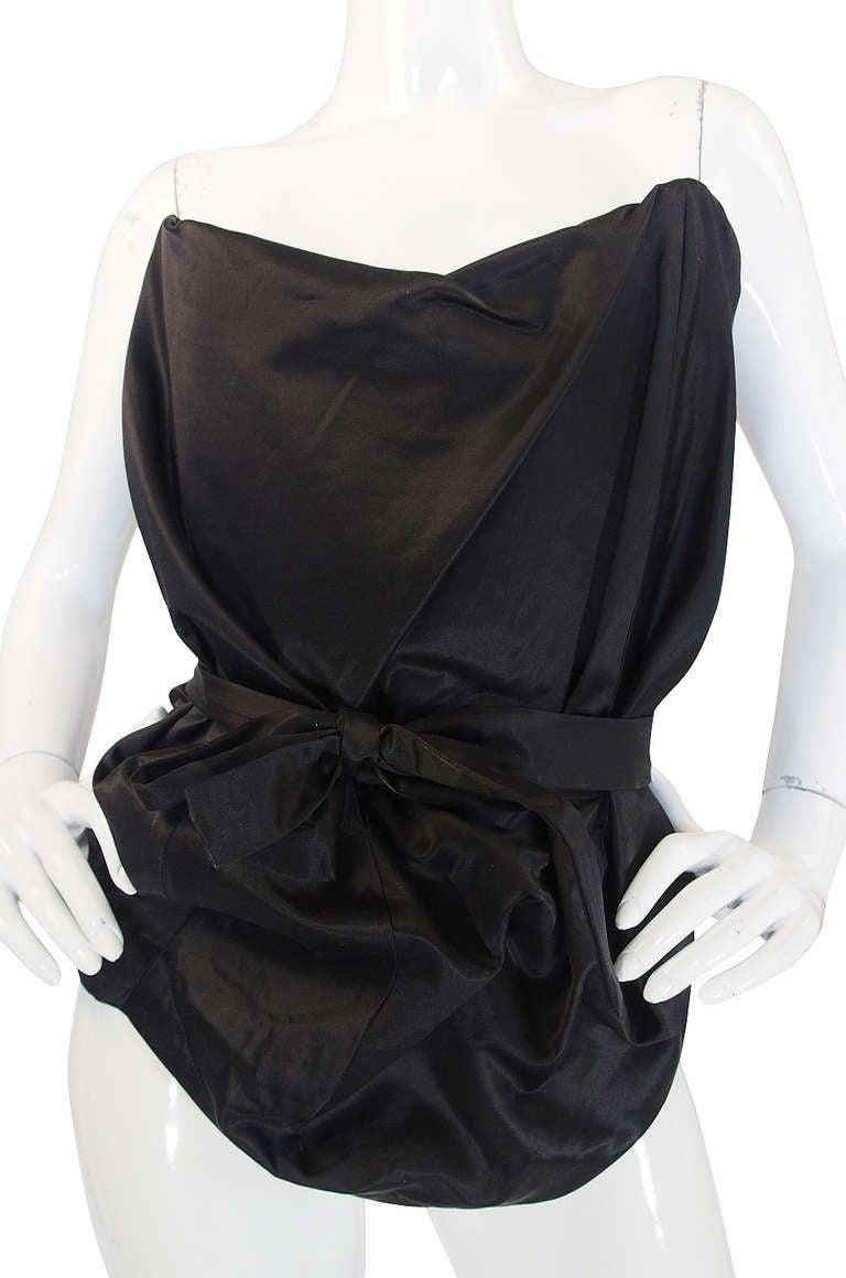 black silk corset top