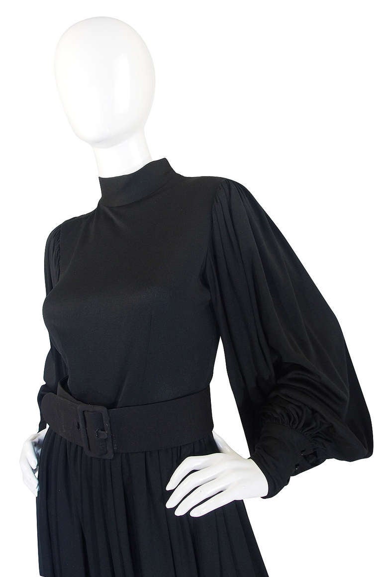 Women's 1960s Norman Norell Balloon Sleeve Jersey Dress For Sale