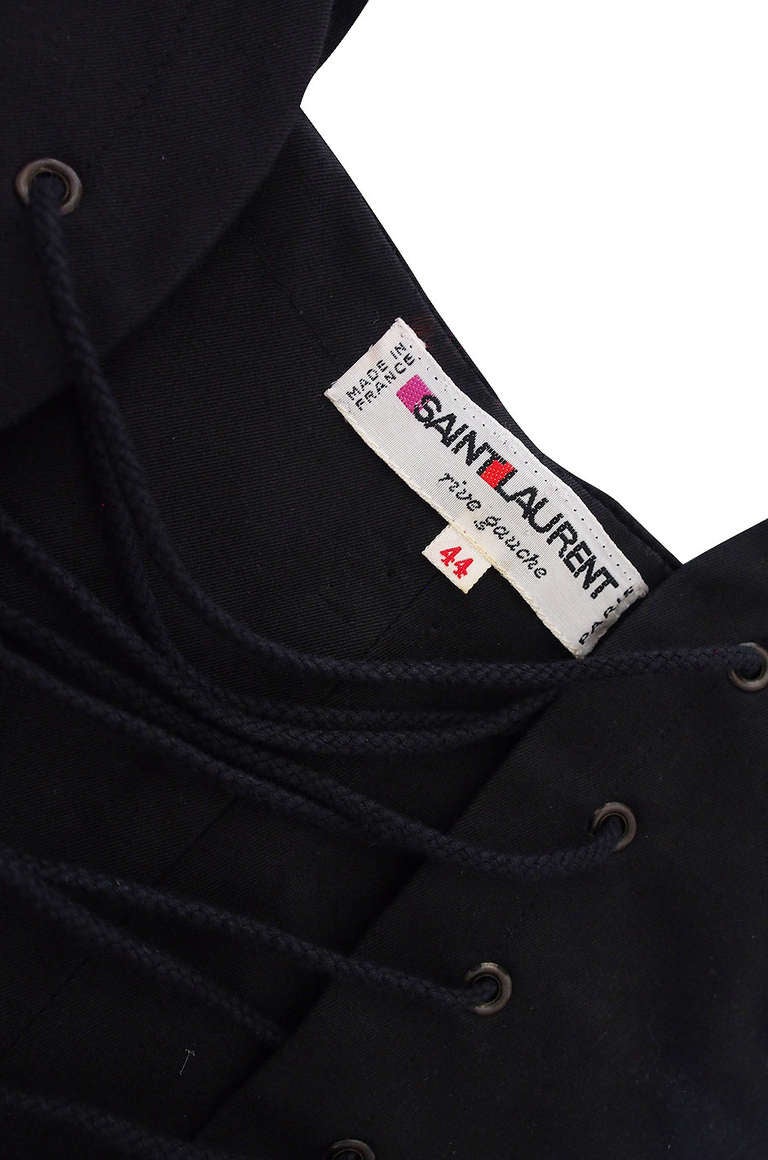 1970s Yves Saint Laurent Black Corset Top 2