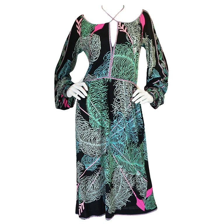 1960s Bright Print Silk Jersey Emilio Pucci Tunic Dress