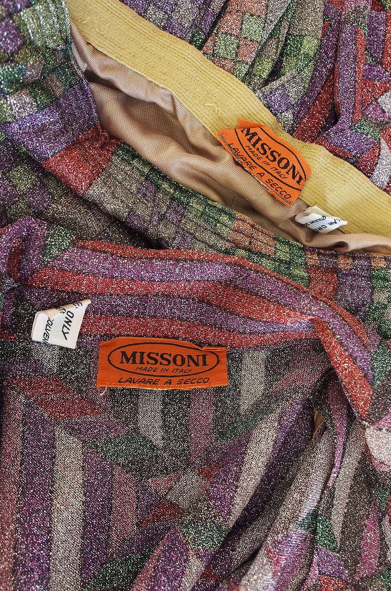 1972 Missoni Metallic Three Pieces Pantsuit Set 3