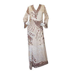 Vintage 1960s Amazing Silk Jersey Pucci Caftan Dress