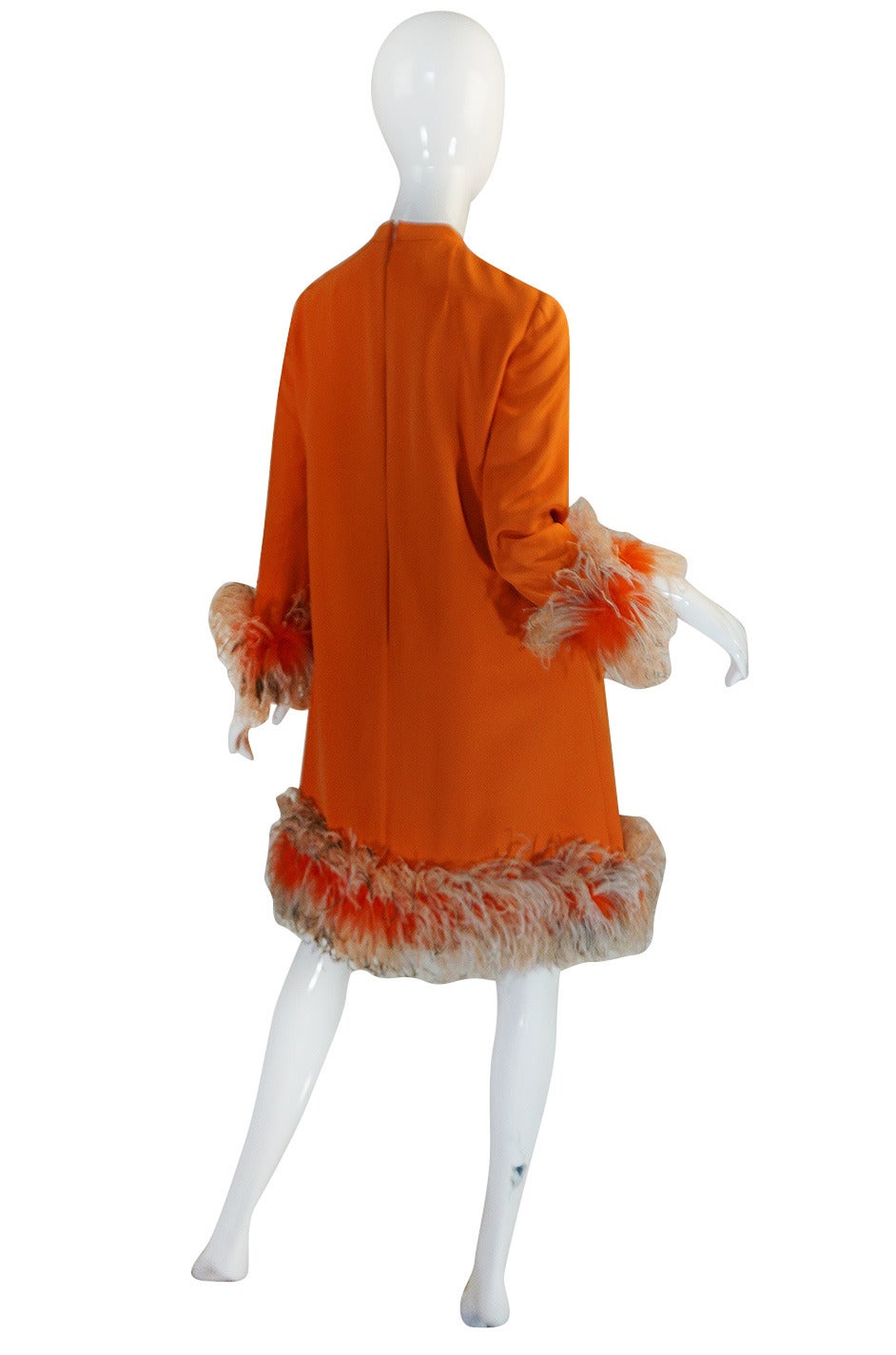 Spectacular 1960s Geoffrey Beene Silk & Feather Dress In Good Condition For Sale In Rockwood, ON