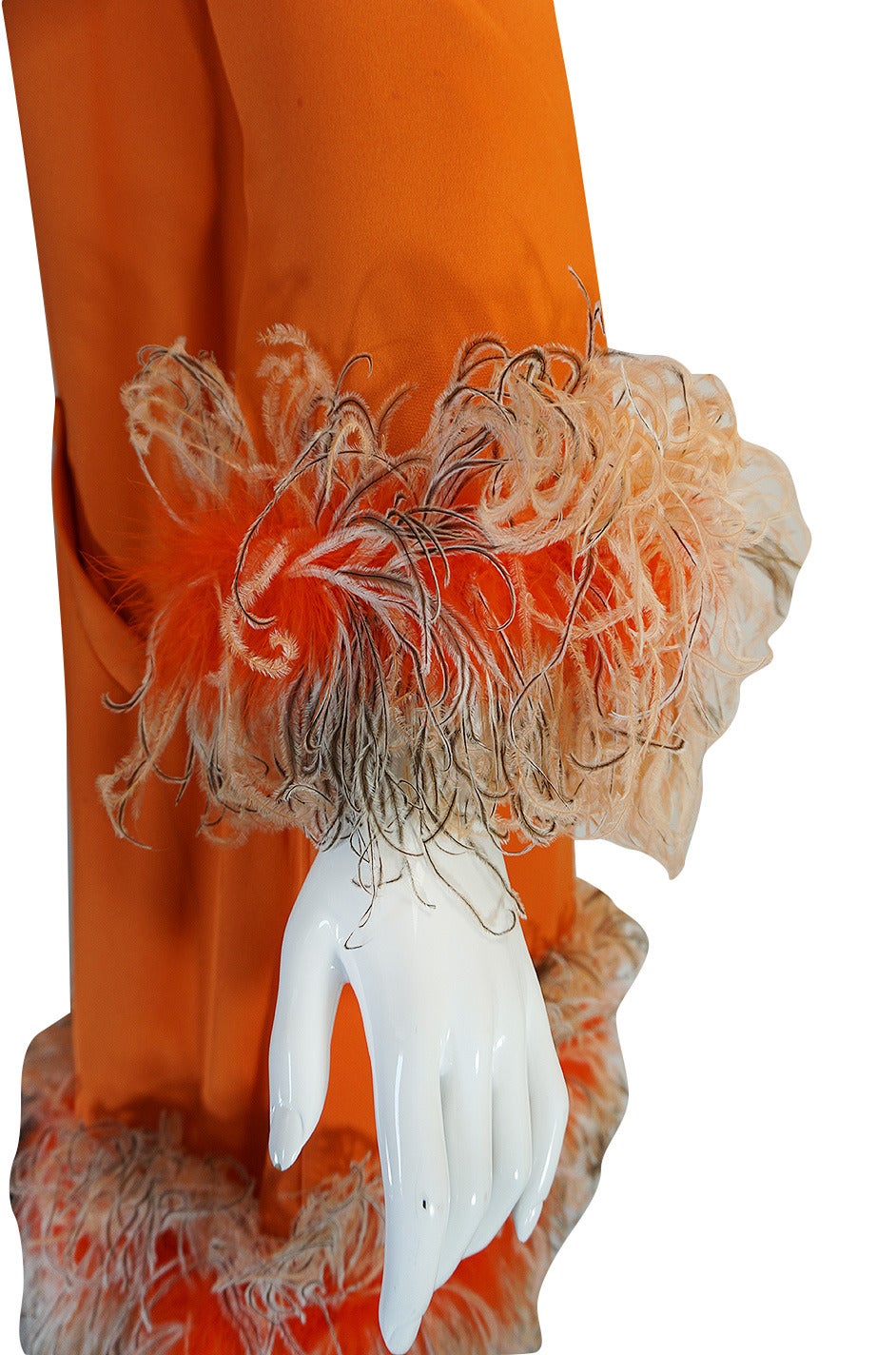 Spectacular 1960s Geoffrey Beene Silk & Feather Dress For Sale 1