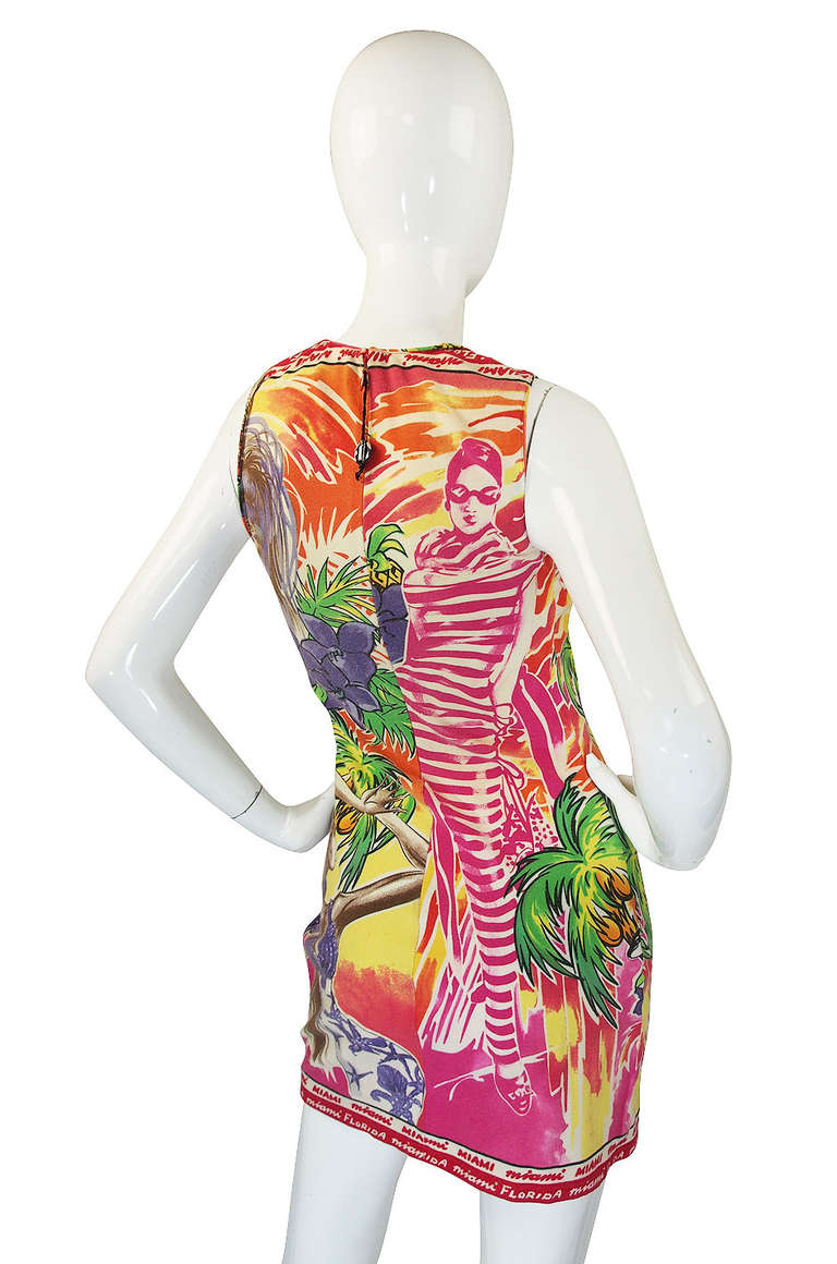 Rare 1990s Versace Couture Miami T Shirt Dress 1