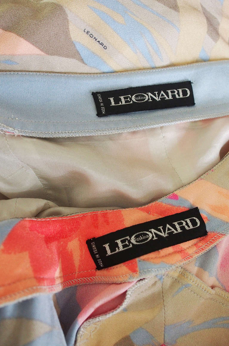 1970s Leonard Pink & Coral Mini & Crop Jacket For Sale 4