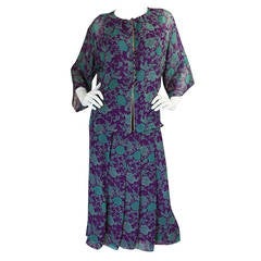 Documented 1976 Christian Dior Print Skirt & Jacket Set 6