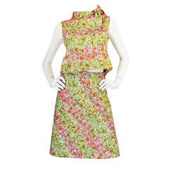 Early 1960s Pierre Cardin for Takashimaya Floral Suit Set 9