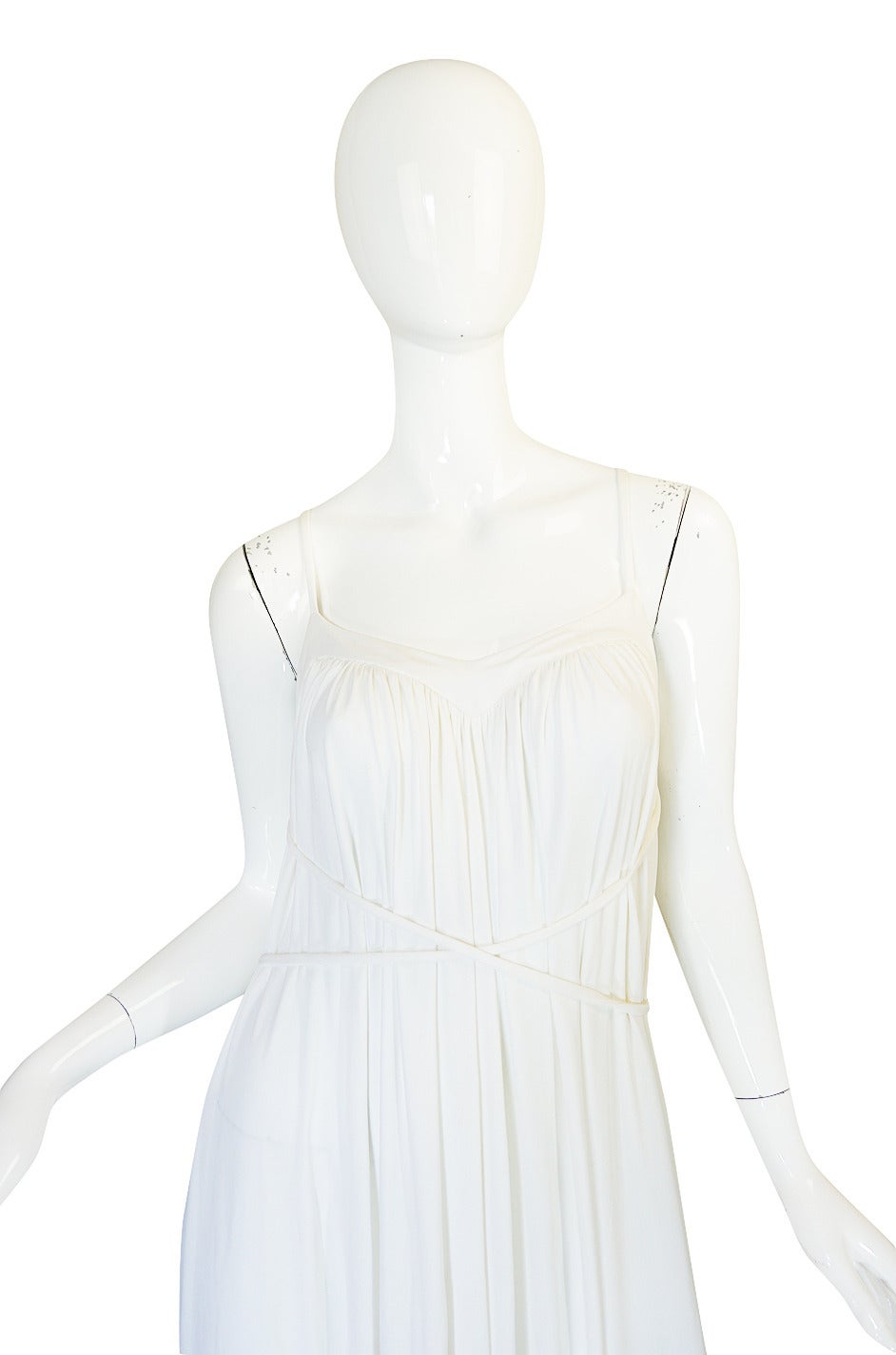 1970s Ossie Clark Attr Quorum White Jersey Dress In Excellent Condition In Rockwood, ON