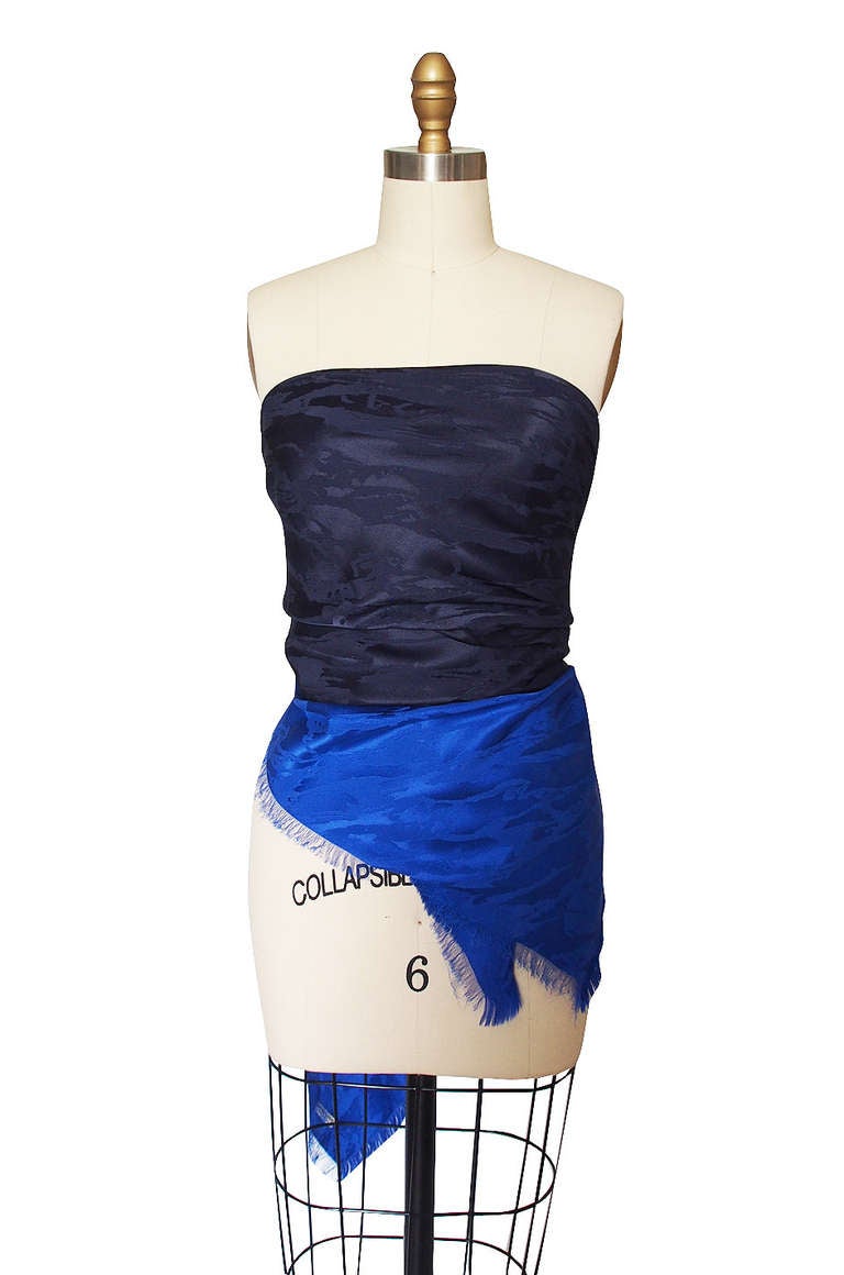 Vintage Yves Saint Laurent Huge Silk Scarf In Excellent Condition For Sale In Rockwood, ON