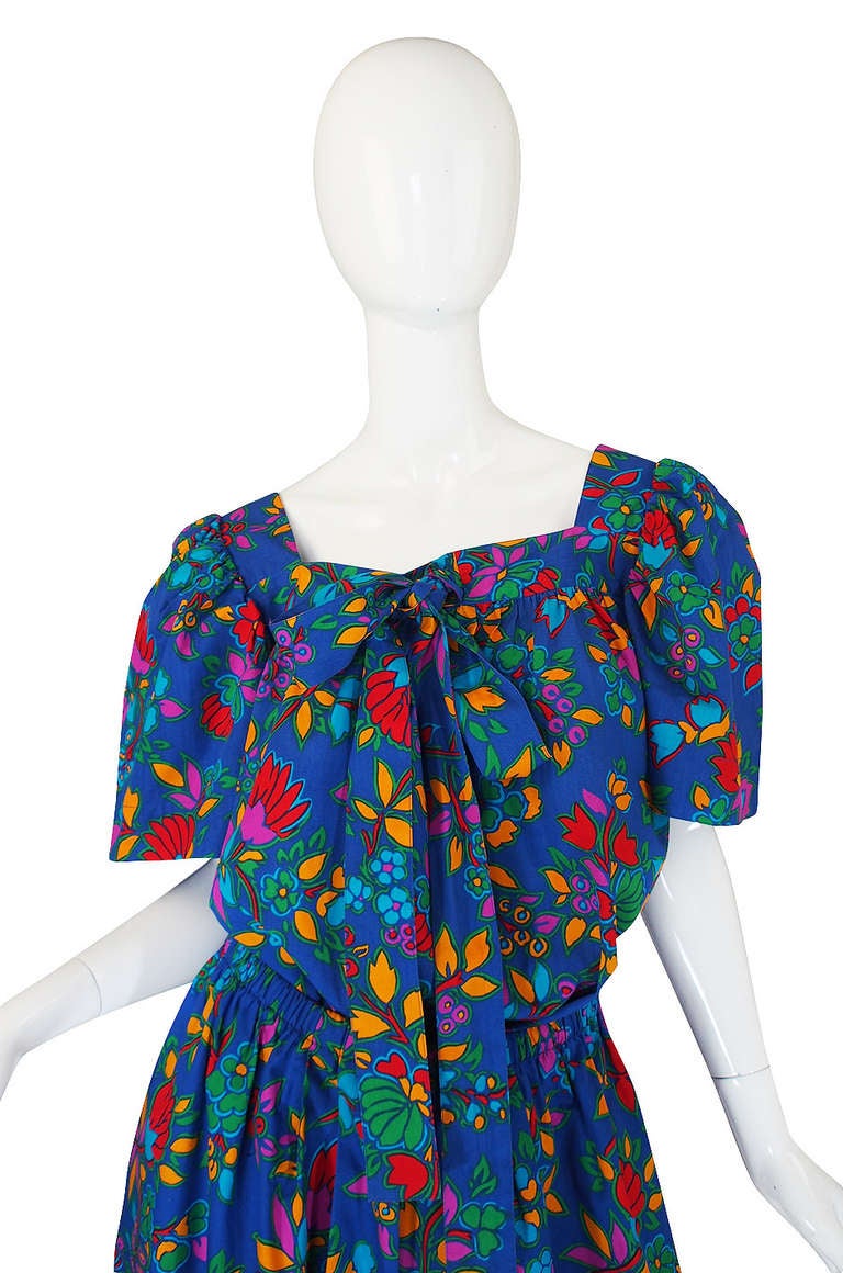 1970s Yves Saint Laurent Print Top & Skirt Set In Excellent Condition In Rockwood, ON