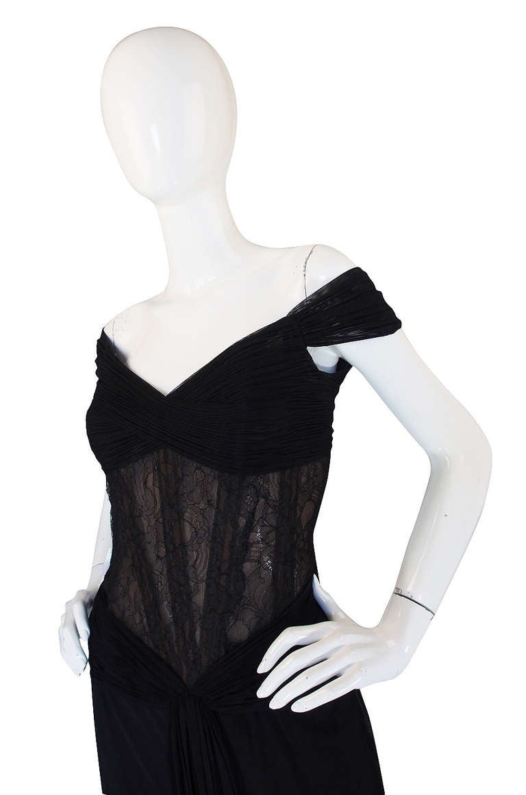 Women's 1980s Silk Net Vicky Tiel Couture Corset Gown For Sale