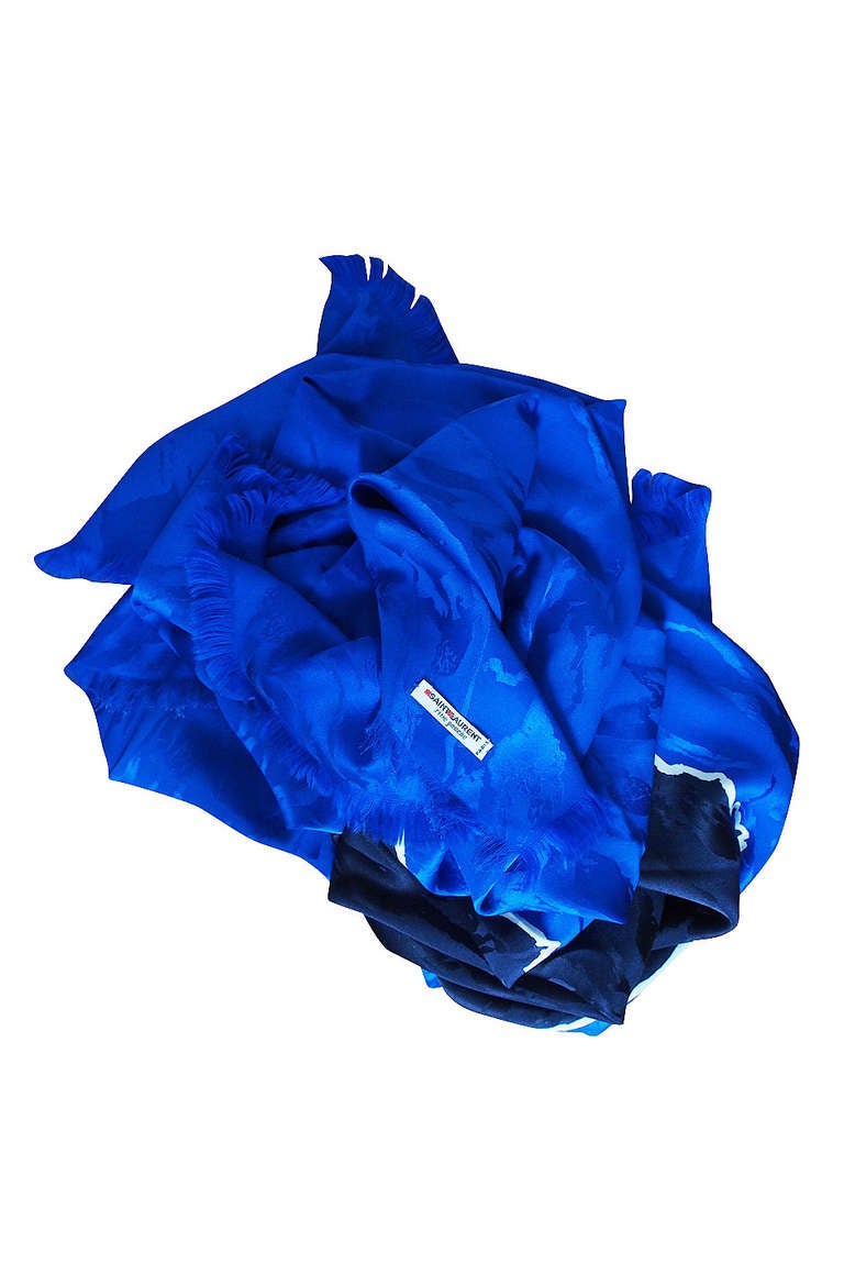 Women's Vintage Yves Saint Laurent Huge Silk Scarf For Sale