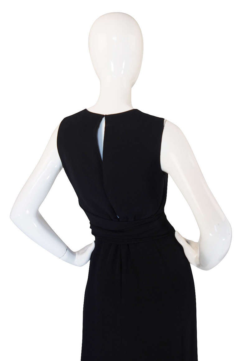 1990s Trained Oscar de la Renta Black Gown 2