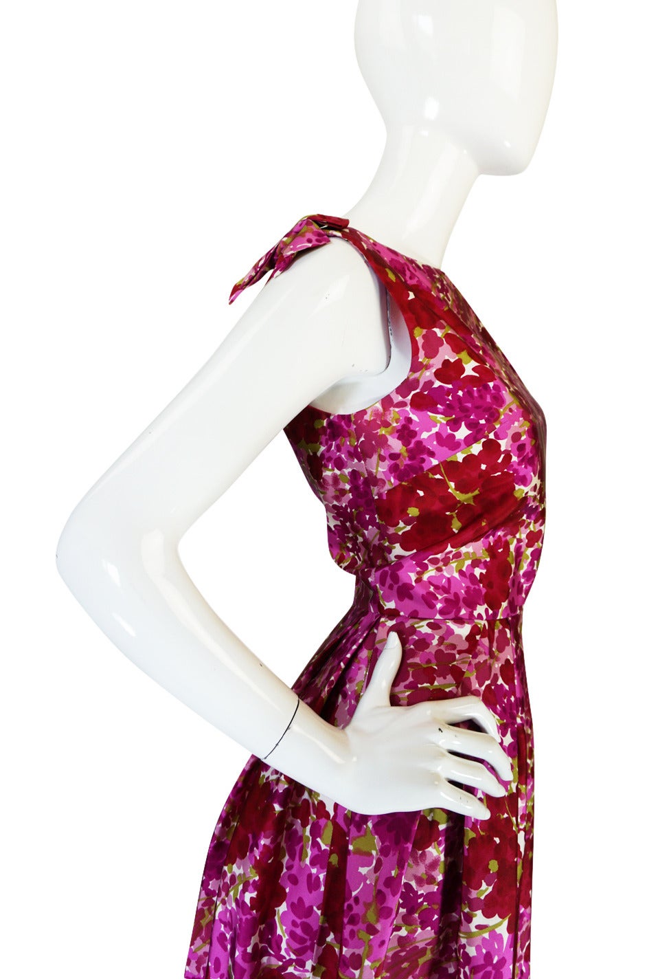 Recent NWT Christian Dior Pink Floral Silk Dress In Excellent Condition In Rockwood, ON