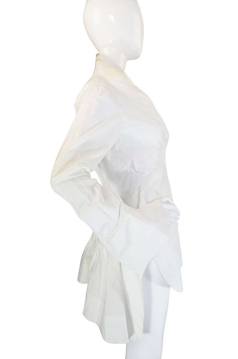 Women's Recent Azzedine Alaia Crisp White Cotton Top