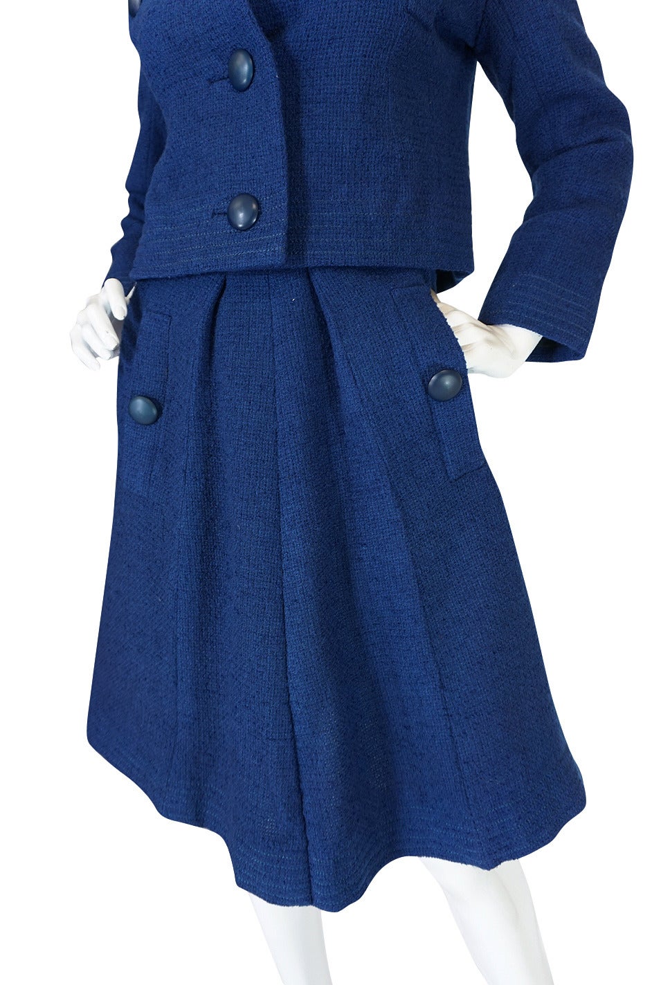 Women's 1950s Rare Christian Dior for Japan Blue Suit