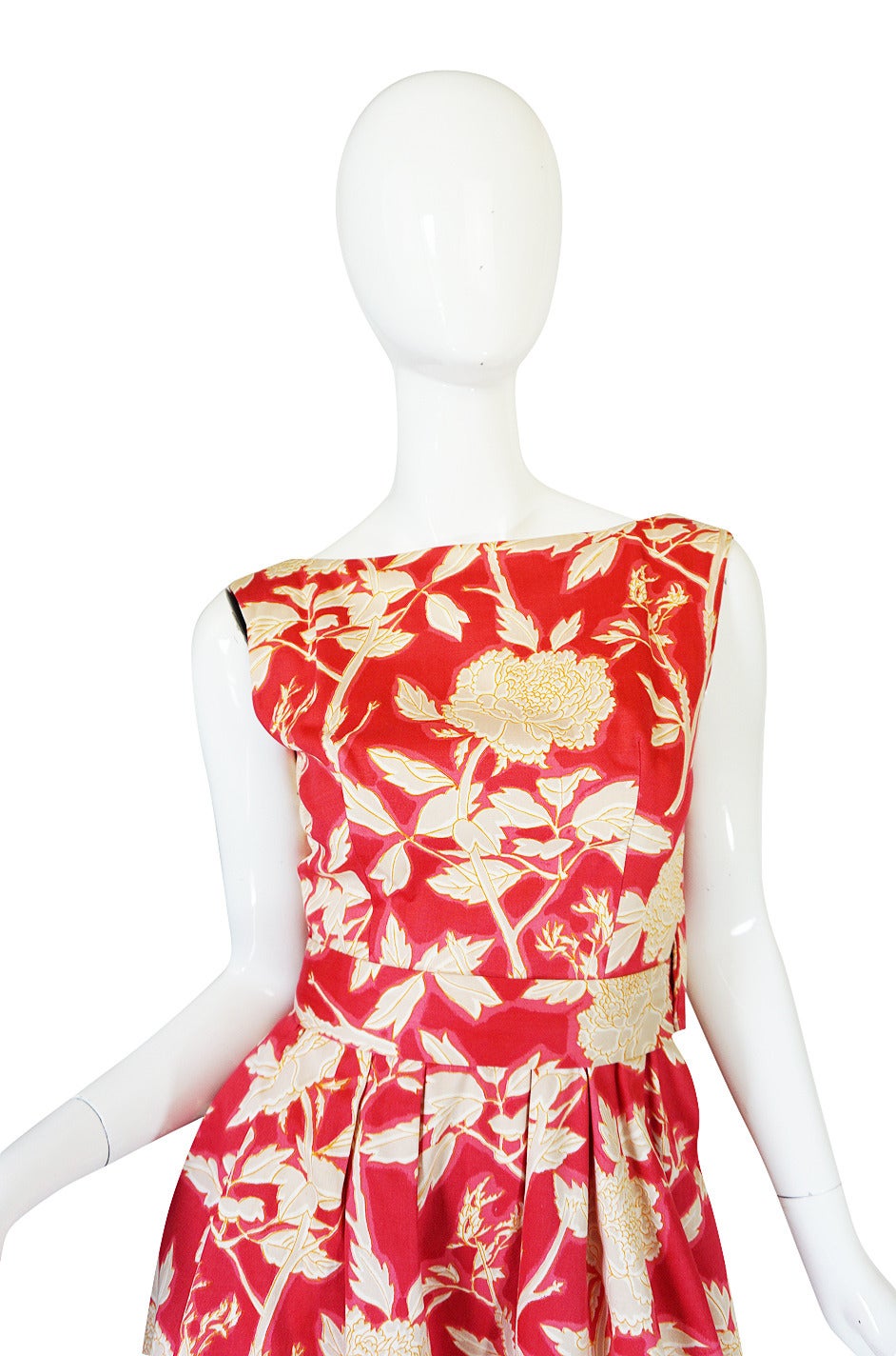 Early 1960s Floral Print Christian Dior New York Dress 2