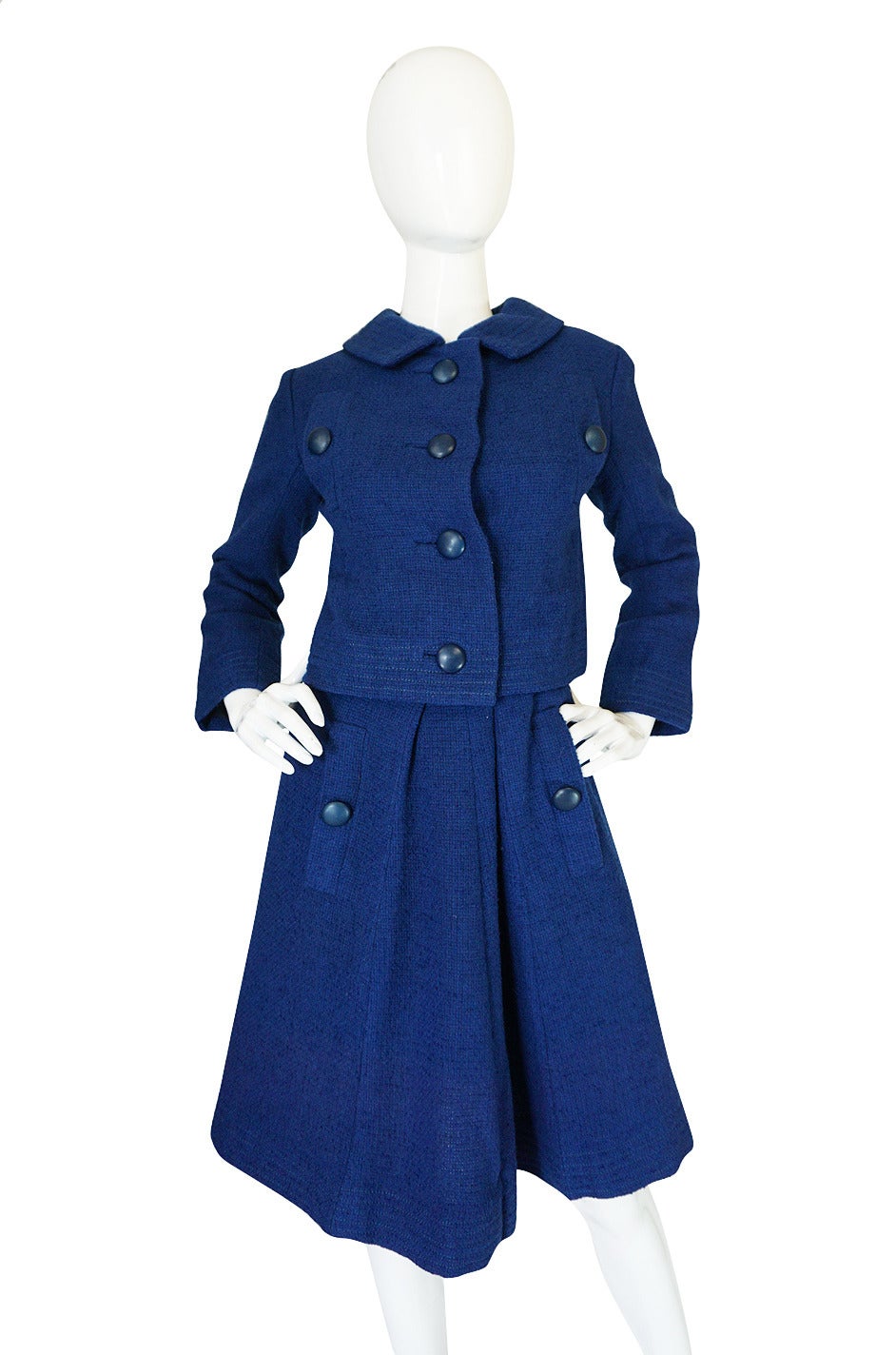 1950s Rare Christian Dior for Japan Blue Suit In Excellent Condition In Rockwood, ON
