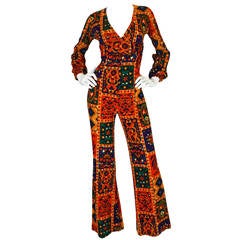 Retro Rare c1975 Printed Willi Smith "Digits" Jumpsuit