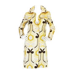 S/S 2005 Miu Miu Runway Geometric Print Silk Coat 5