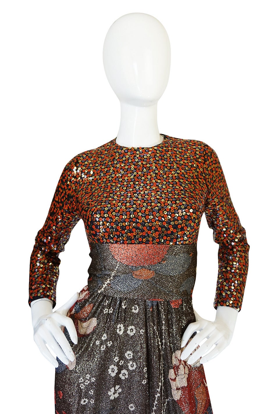 Women's 1960s Sequin & Metallic Lurex Bill Blass Dress Set