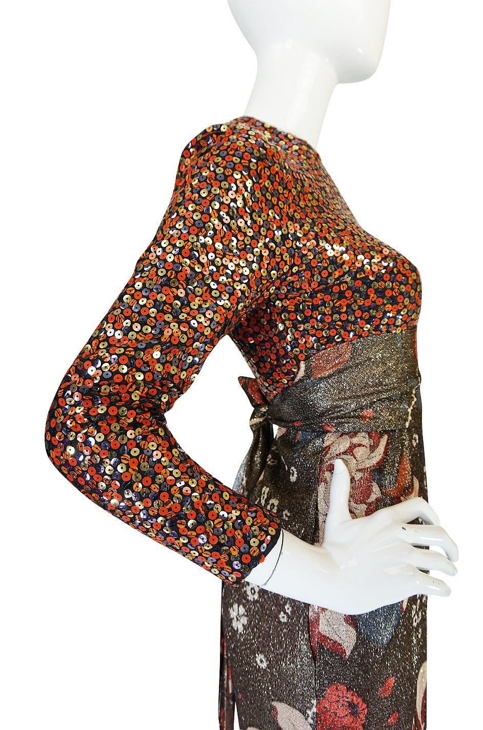 1960s Sequin & Metallic Lurex Bill Blass Dress Set 1