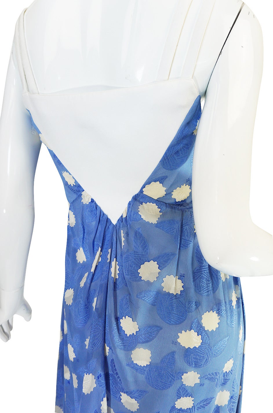 1970s Blue Silk Chiffon Andre Courreges Maxi Dress 3
