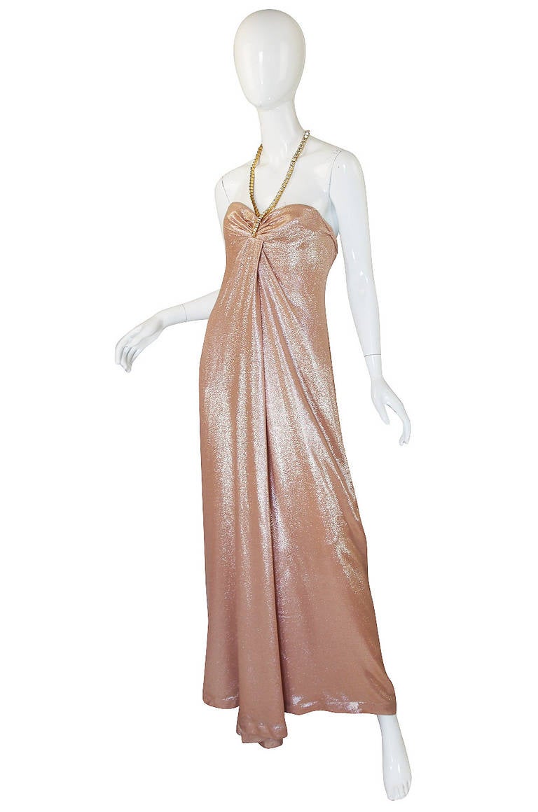 1992 Thierry Mugler Lame & Rhinestone Gown In Excellent Condition In Rockwood, ON