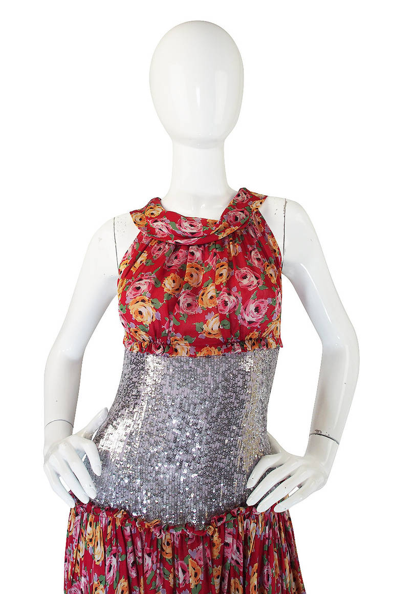 1990s Silk & Sequin Dolce and Gabbana dress In Excellent Condition For Sale In Rockwood, ON