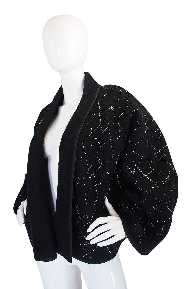 1970s Sequin Wool Yves Saint Laurent Jacket In Excellent Condition For Sale In Rockwood, ON