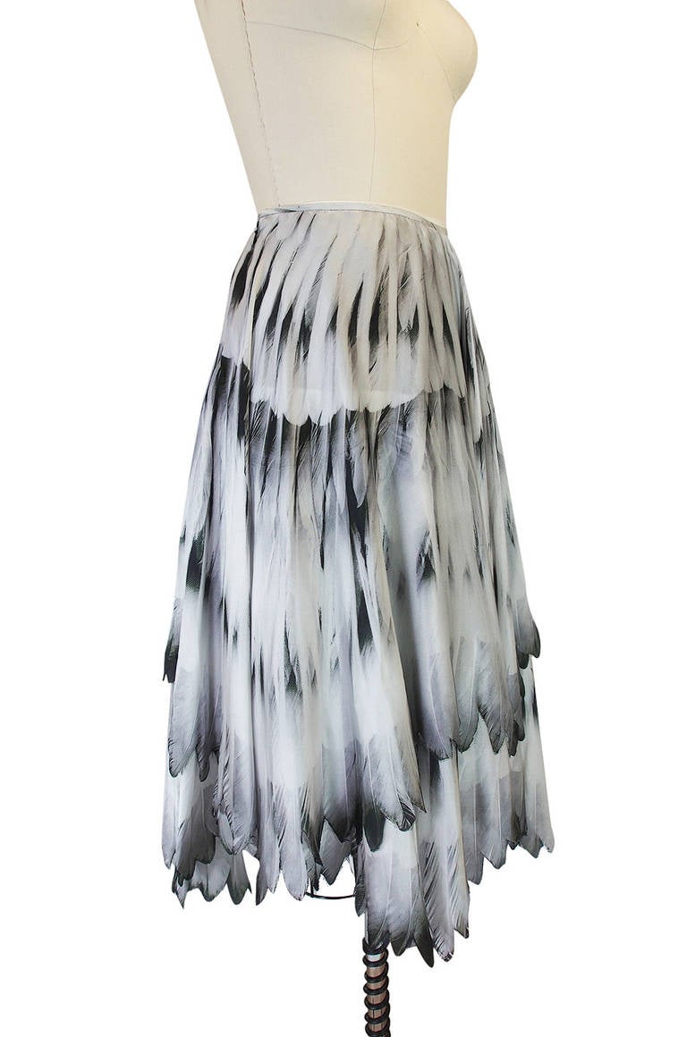 Women's Recent Feather Print Alexander McQueen Skirt