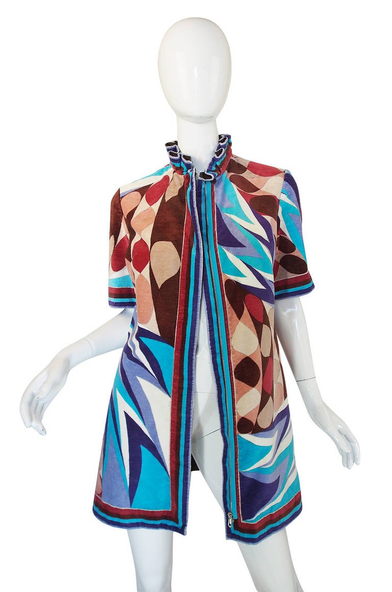 1960s Pucci Terry Cloth Mini Dress or Cover Up For Sale 1