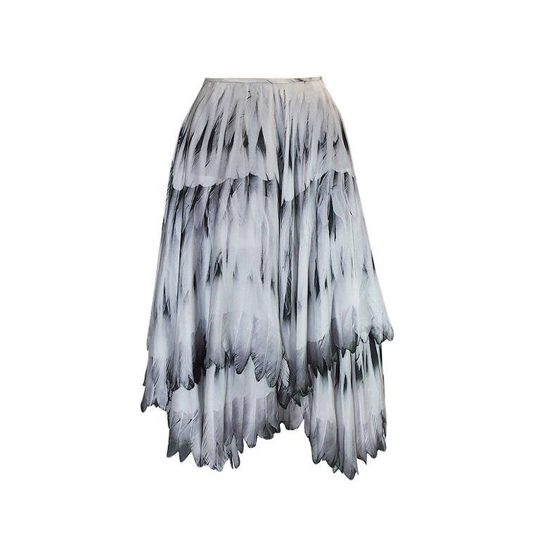 Recent Feather Print Alexander McQueen Skirt