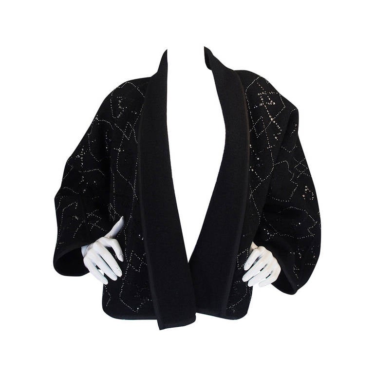 1970s Sequin Wool Yves Saint Laurent Jacket For Sale