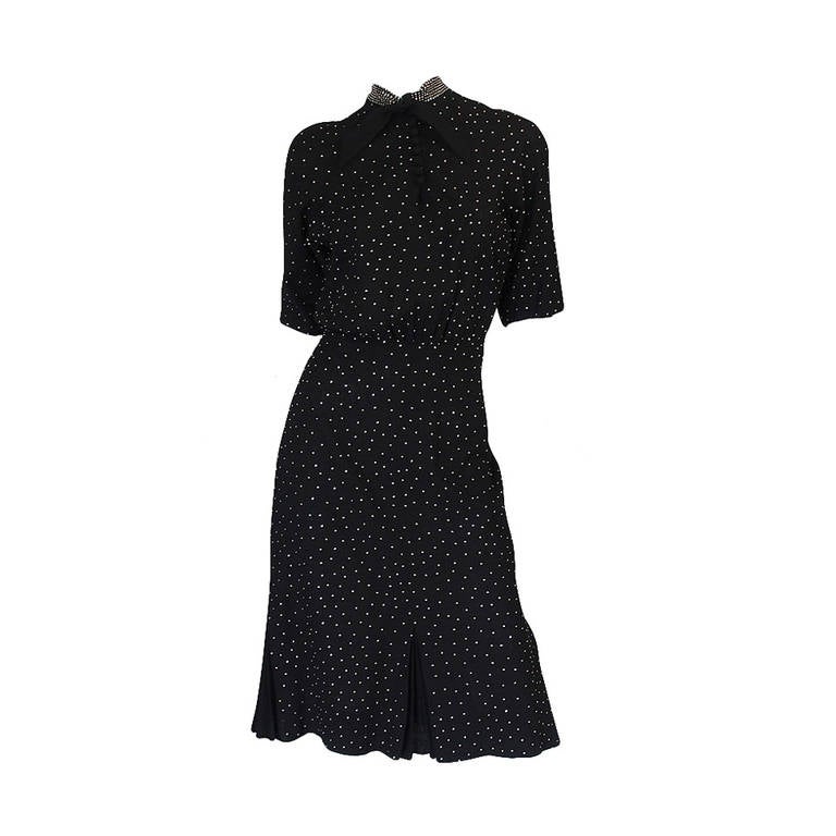 Rare 1940s Eisenberg and Sons Studded Dress at 1stDibs