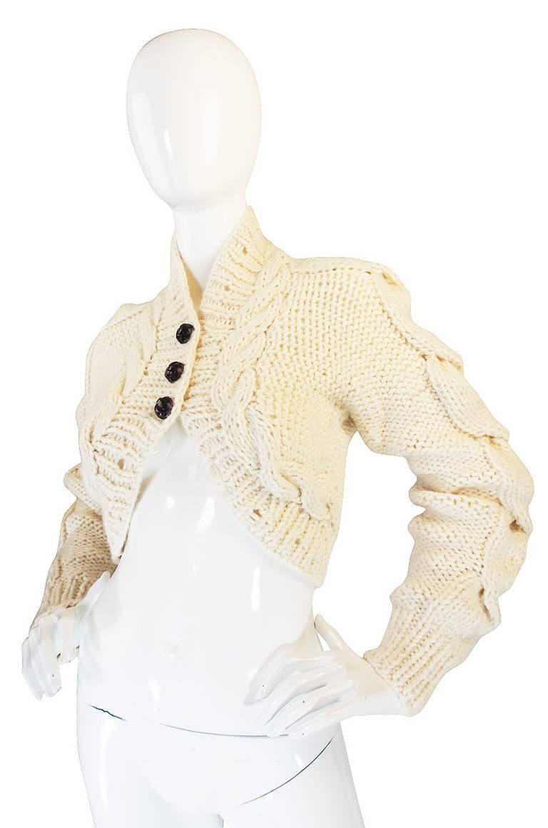 F2005 RTW Alexander McQueen Cable Knit Sweater In Excellent Condition In Rockwood, ON
